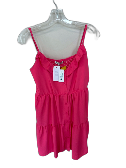 Joy Joy Size S Pink Viscose Spaghetti Strap Buttons Dress Pink / S