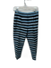 Celine Size 38 Black & Blue Silk Side Zip Striped Pants Black & Blue / 38