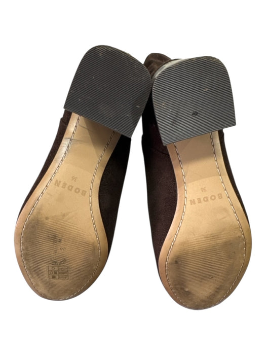 Boden Shoe Size 36 Dark Brown Leather Upper Almond Toe Block Heel Boots Dark Brown / 36