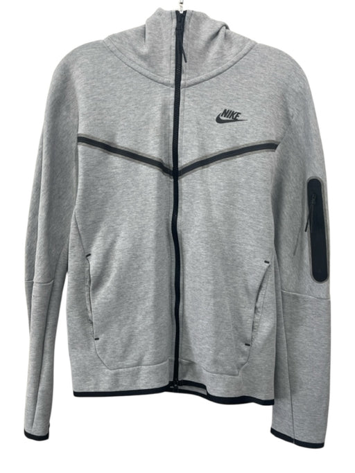 Nike Size S Gray Cotton Blend Solid Zip UP Hoodie Men's Jacket Gray / S