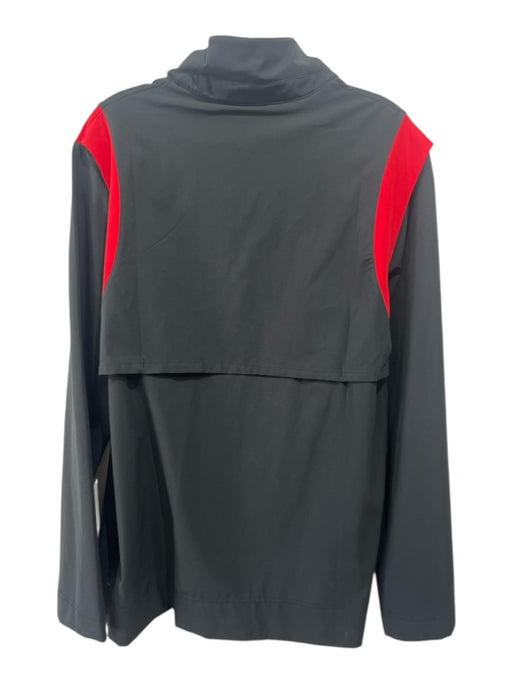 Nike Size M Black & Red Synthetic UGA Quarter Zip Men's Jacket Black & Red / M