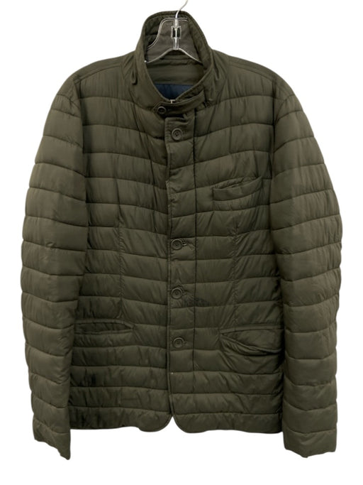 Herno Size 50 Olive Green Synthetic Puffer Zip UP Men's Jacket Olive Green / 50