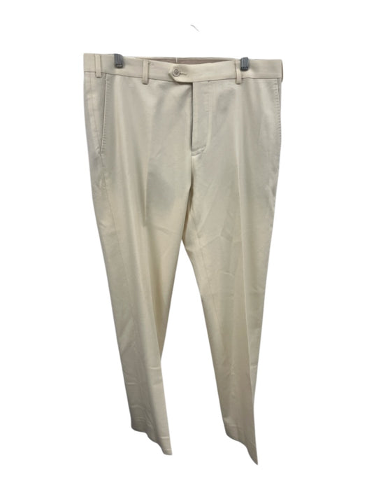 Suitsupply Size 50 Off White Wool Blend Solid Dress Men's Pants Off White / 50