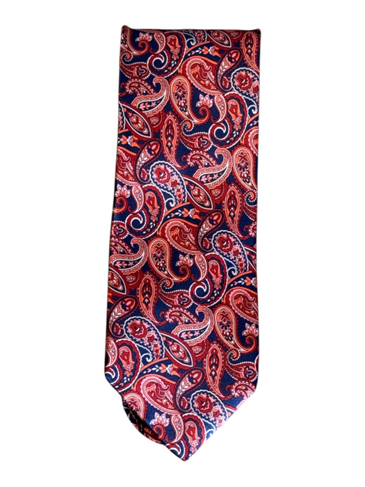 Italo Ferreti Red & Blue Silk Paisley Men's Tie Red & Blue