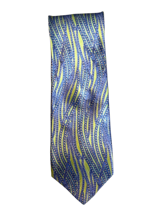 Italo Ferreti Green & Blue Silk All Over Print Men's Tie Green & Blue