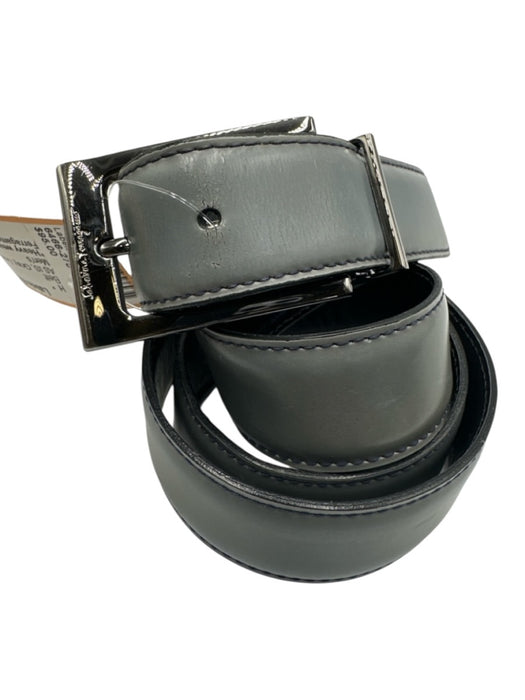 Ferragamo AS IS Gray Leather Solid Men's Belt Gray