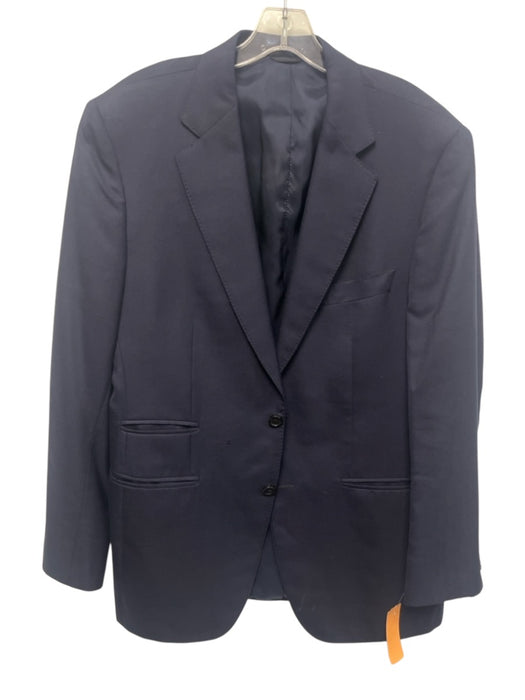 Burberry London Navy Blue Solid 2 Button Men's Blazer Navy Blue / Est L