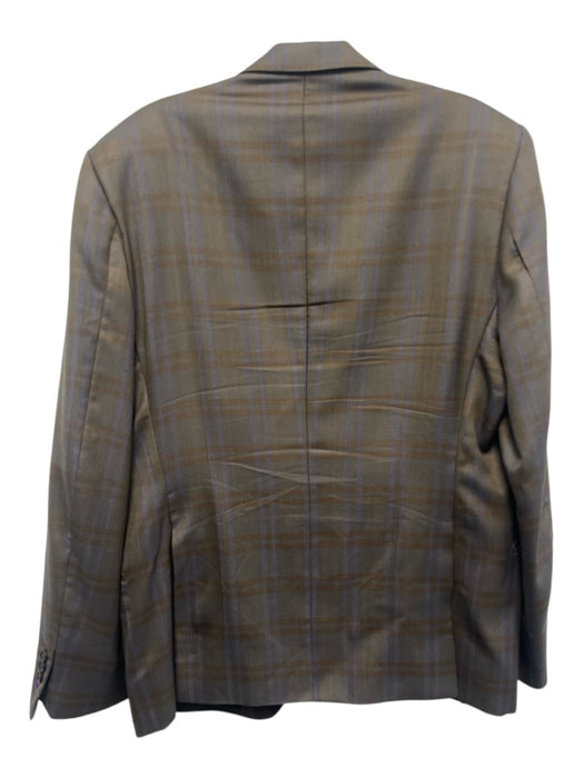 Burberry London Gray, Orange & Purple Plaid 2 Button Men's Blazer Gray, Orange & Purple / Est L