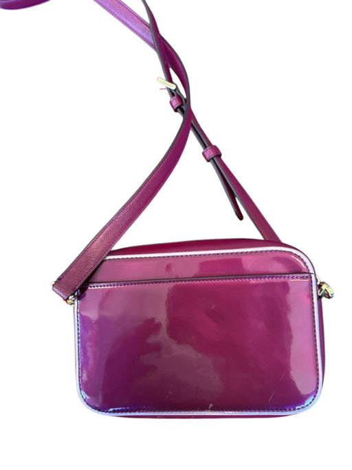 Kate Spade Maroon Patent Leather Logo Crossbody Zip closure Bag Maroon / S