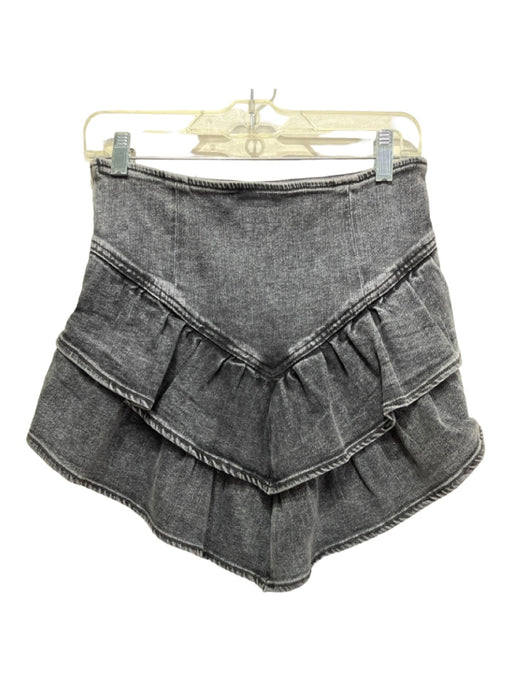 Mother Size 26 Black Wash Cotton Blend Side Zip Layered Skirt Black Wash / 26
