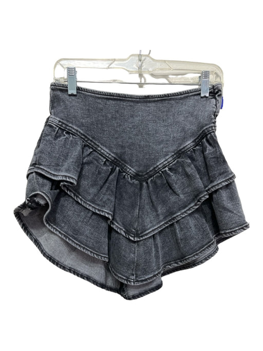 Mother Size 26 Black Wash Cotton Blend Side Zip Layered Skirt Black Wash / 26