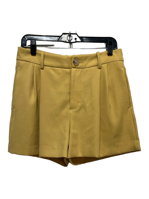 Vince Size 6 Yellow Polyester Zip Fly Pleated Shorts Yellow / 6