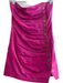 Retrofete Size S Hot pink Leather Strapless Snap Button Front Pleated Dress Hot pink / S