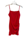 Amanda Uprichard Size M Red Polyester Adjustable Spaghetti Straps Back Zip Dress Red / M