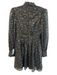 Aqua Size S Black & Gold Polyester Back Zip High Neck Long Sleeve Dress Black & Gold / S