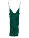 Alice + Olivia Size 4 Green Polyester Cowl Neck Back Zip Gathered Sides Dress Green / 4