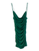 Alice + Olivia Size 4 Green Polyester Cowl Neck Back Zip Gathered Sides Dress Green / 4