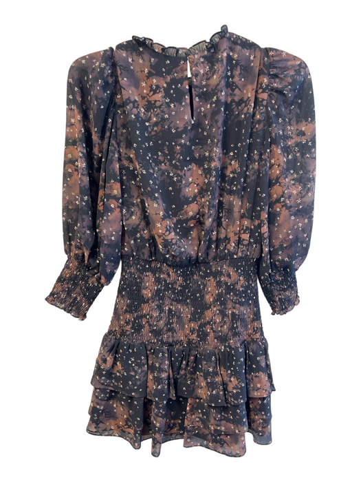 Amanda Uprichard Size XS Brown & Black Polyester Round Neck Long Sleeve Dress Brown & Black / XS