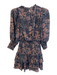 Amanda Uprichard Size XS Brown & Black Polyester Round Neck Long Sleeve Dress Brown & Black / XS