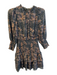 Amanda Uprichard Size XS Brown & Black Polyester Round Neck Long Sleeve Dress Brown & Black / XS