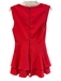 Alice + Olivia Size 2 Red Polyester V Neck Cap Sleeve Back Zip Tiered Dress Red / 2