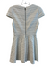 Alice + Olivia Size Est XS Cream Cotton Blend Round Neck Back Zip Textured Dress Cream / Est XS