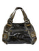 Jimmy Choo Green, Brown, Gray Leather Top Handles Color & Fabric Block Bag Green, Brown, Gray / Medium