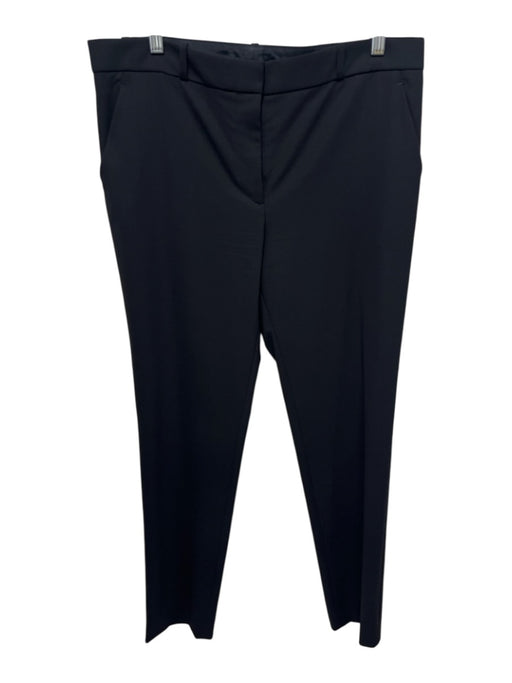 The Row Size 10 Black Wool Blend Mid Rise Straight Leg Pockets Trouser Pants Black / 10