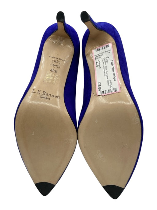 LK Bennett Shoe Size 40.5 Cobalt Blue Suede Pointed Toe Mid Heel Pumps Cobalt Blue / 40.5