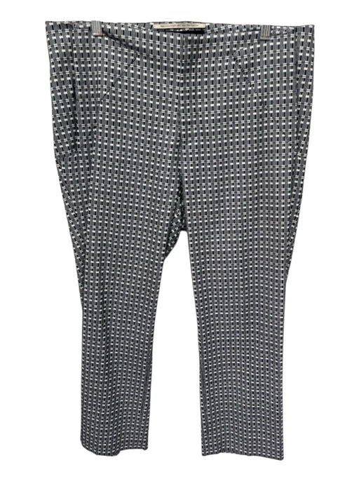 Roland Mouret Size 10 Black & White Cotton Blend High Rise Geometric Print Pants Black & White / 10