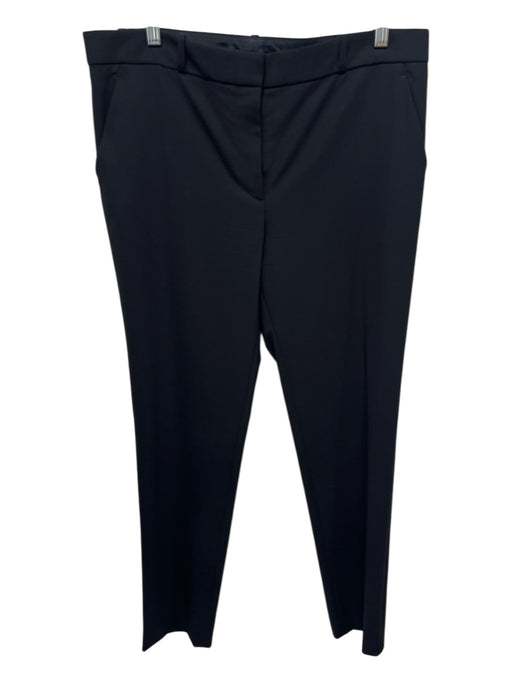 The Row Size 10 Black Wool Blend Mid Rise Straight Leg Pockets Trouser Pants Black / 10