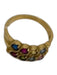 Gold & Multi Metal Stones Double Row Ring Gold & Multi