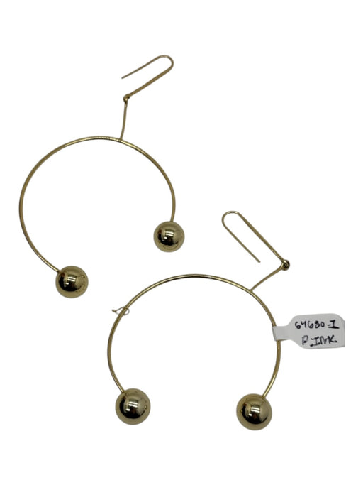 Celine Gold 24K Gold Drop arch Hook Large Earrings Gold