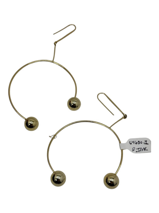 Celine Gold 24K Gold Drop arch Hook Large Earrings Gold