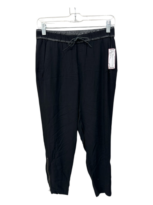 Helmut Lang Size 0 Black Viscose Drawstring Elastic Waist Pants Black / 0