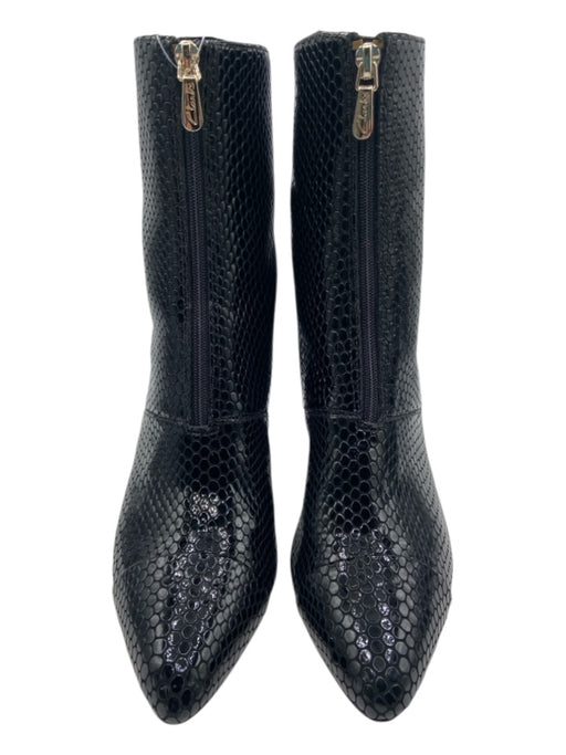 Clarks Shoe Size 9.5 Black Patent Leather Snake Skin Embossed Zip Front Boots Black / 9.5