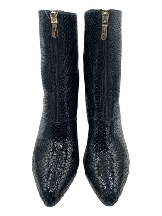 Clarks Shoe Size 9.5 Black Patent Leather Snake Skin Embossed Zip Front Boots Black / 9.5