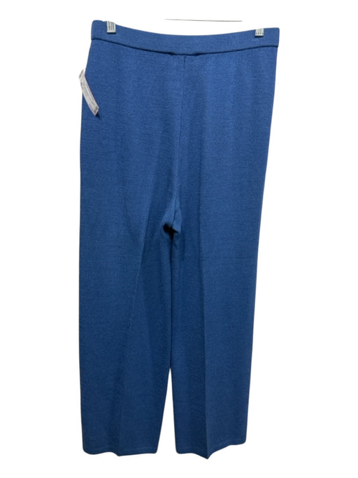 St. John Collection Size 10 Blue Wool Blend Knit Elastic Waist Wide Leg Pants Blue / 10