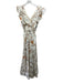 Christy Lynn Size S Beige & Orange Linen Ruffle Cap Sleeve Floral Print Dress Beige & Orange / S