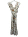 Christy Lynn Size S Beige & Orange Linen Ruffle Cap Sleeve Floral Print Dress Beige & Orange / S