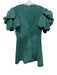 Celia B Size M Green, Yellow & Pink Polyester Corduroy Short Puff Sleeve Dress Green, Yellow & Pink / M