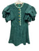 Celia B Size M Green, Yellow & Pink Polyester Corduroy Short Puff Sleeve Dress Green, Yellow & Pink / M