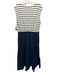 Veronica Beard Jeans Size M White & Navy Blue Cotton Horizontal Stripes Dress White & Navy Blue / M