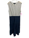 Veronica Beard Jeans Size M White & Navy Blue Cotton Horizontal Stripes Dress White & Navy Blue / M