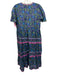 Bella Tu Size XS Purple, Green & Blue Viscose Floral & Abstract Dress Purple, Green & Blue / XS