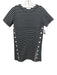 Suncoo Size S Black & White Viscose Blend Horizontal Stripes Short Sleeve Dress Black & White / S