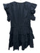 Ulla Johnson Size M Navy Blue Cotton Flutter Cap sleeve Button Front Dress Navy Blue / M