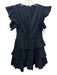 Ulla Johnson Size M Navy Blue Cotton Flutter Cap sleeve Button Front Dress Navy Blue / M