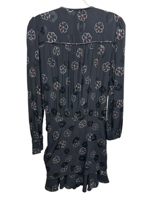 Veronica Beard Size S / 6 Black, White & Multi Silk Blend floral print Dress Black, White & Multi / S / 6