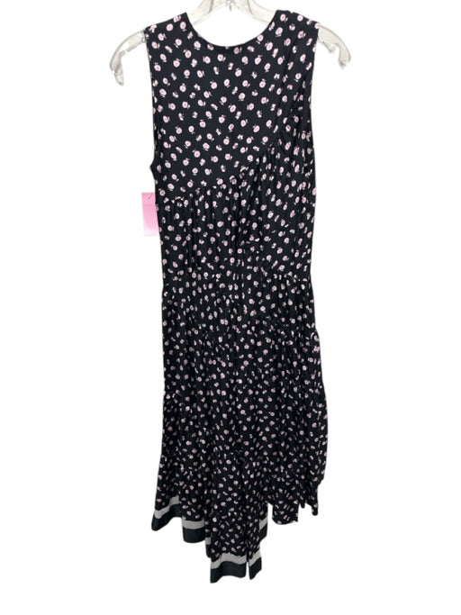 3.1 Phillip Lim Size xs / 2 Black, White & Pink Silk floral print V Neck Dress Black, White & Pink / xs / 2